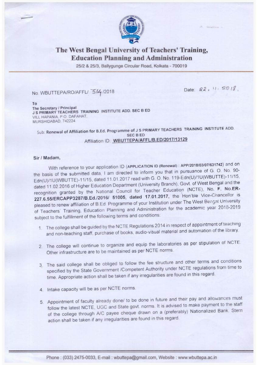 WBUTTEPA Kolkata notifies B.Ed Admission 2019 Notification Out! - Bright  Educational Services TM